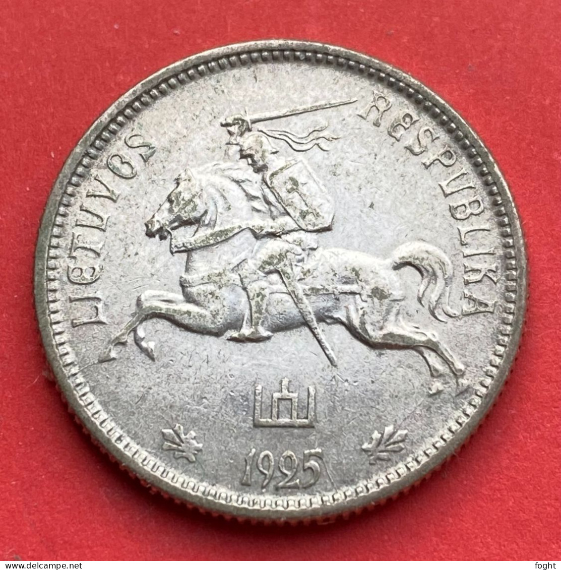 1925 Lithuania .500 Silver Coin 2 Litu,KM#77,3239 - Lituanie