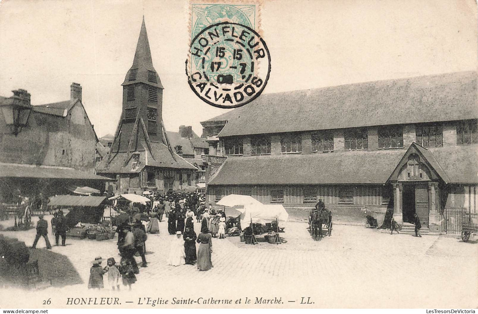 FRANCE - Honfleur - L'église Saint Catherine Et Le Marché - Carte Postale Ancienne - Honfleur