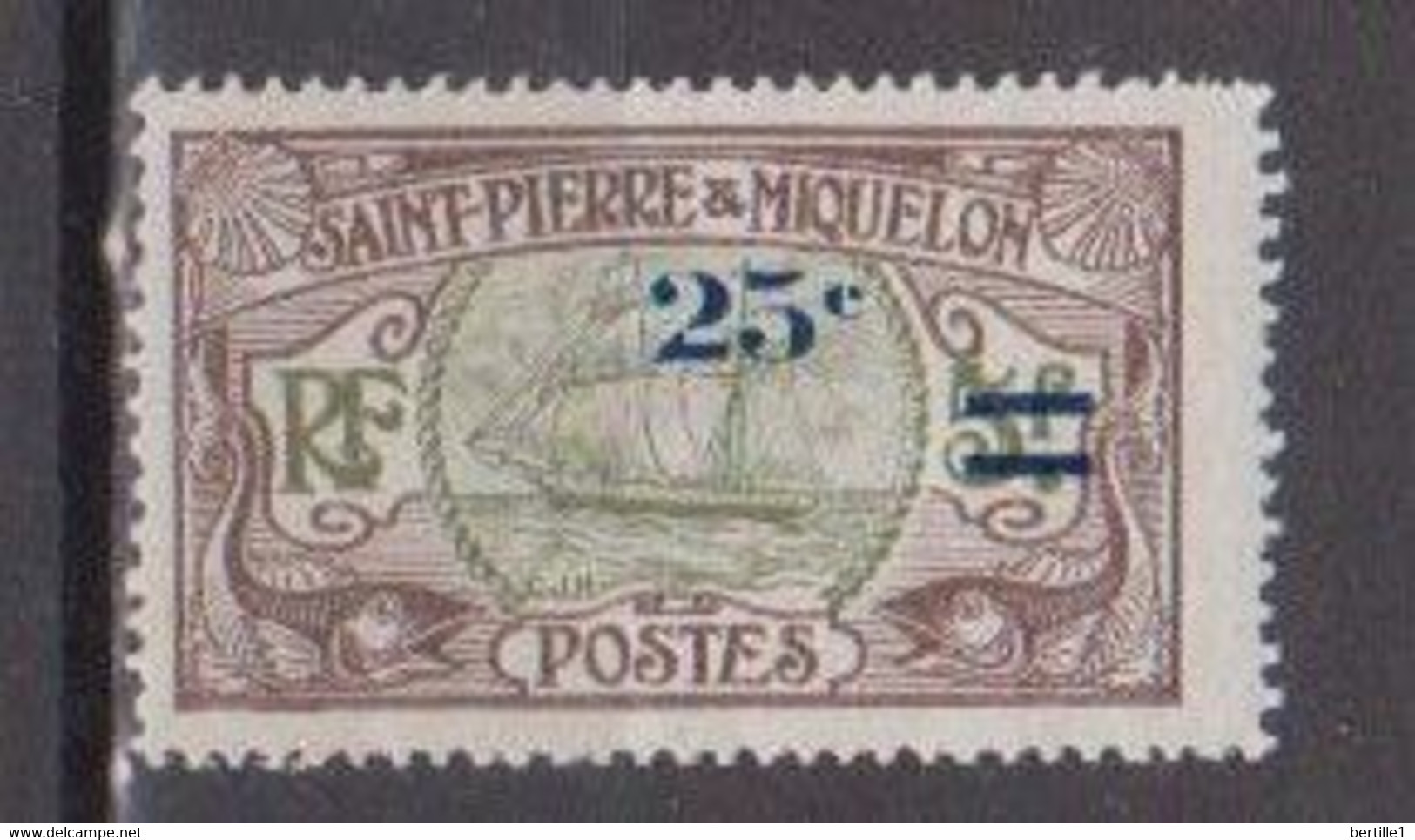 SAINT PIERRE ET MIQUELON          N°  YVERT 120  NEUF AVEC CHARNIERES      ( CHARN   02/ 53 ) - Unused Stamps