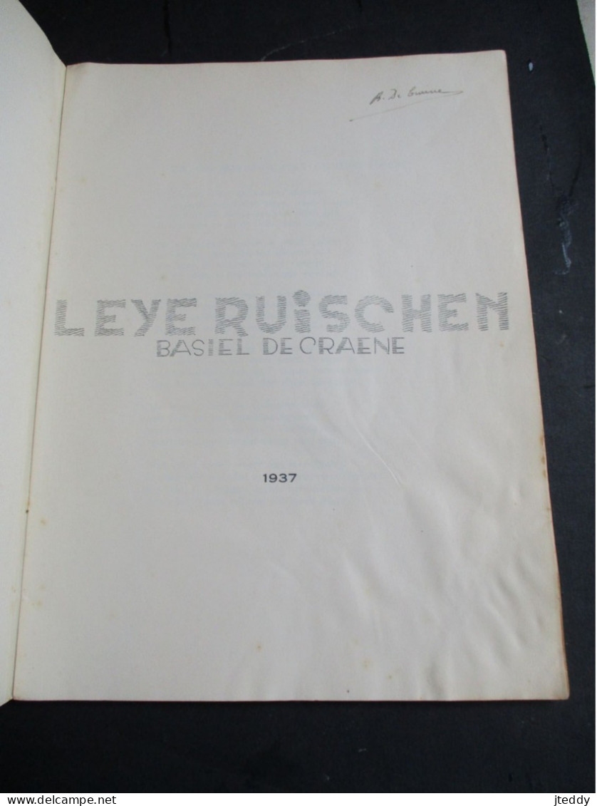 Origi. Dichtbundel 1936  LEYE  RUISCHEN   Gesigneerd  Priester DICHTER  BASIEL  DE  CRAENE  Geboren  1880  WAARSCHOOT - Waarschoot