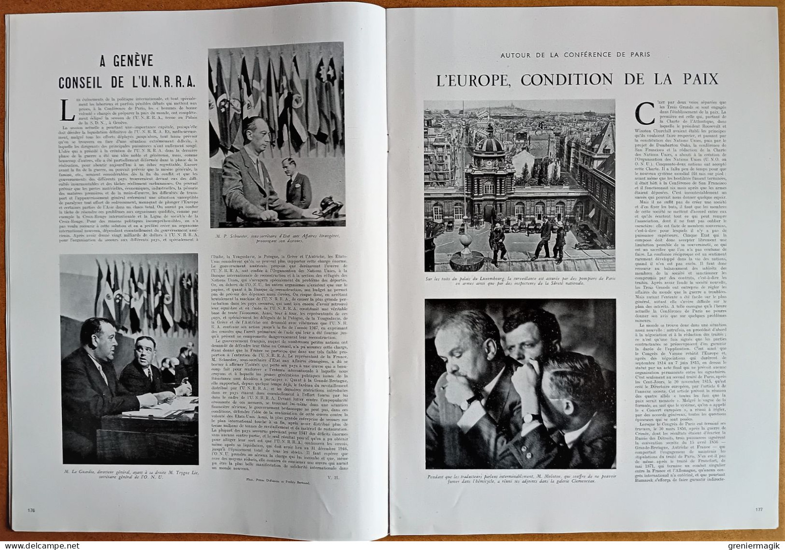France Illustration N°47 24/08/1946 Haute Cour/Emeute Athens Tennessee/Turquie/Autour De La Conférence De Paris/UNRRA - Informaciones Generales
