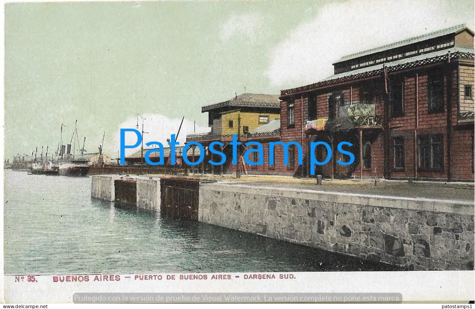 223009 ARGENTINA BUENOS AIRES PUERTO DARSENA SUD POSTAL POSTCARD - Argentine