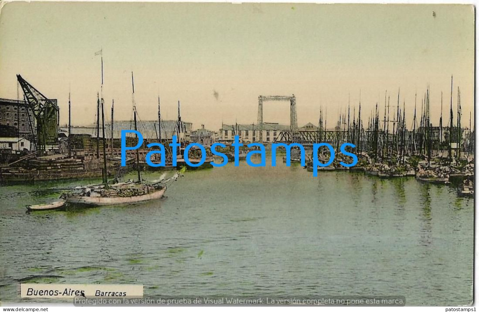 223012 ARGENTINA BUENOS AIRES BARRACAS VISTA PARCIAL & SHIP POSTAL POSTCARD - Argentine