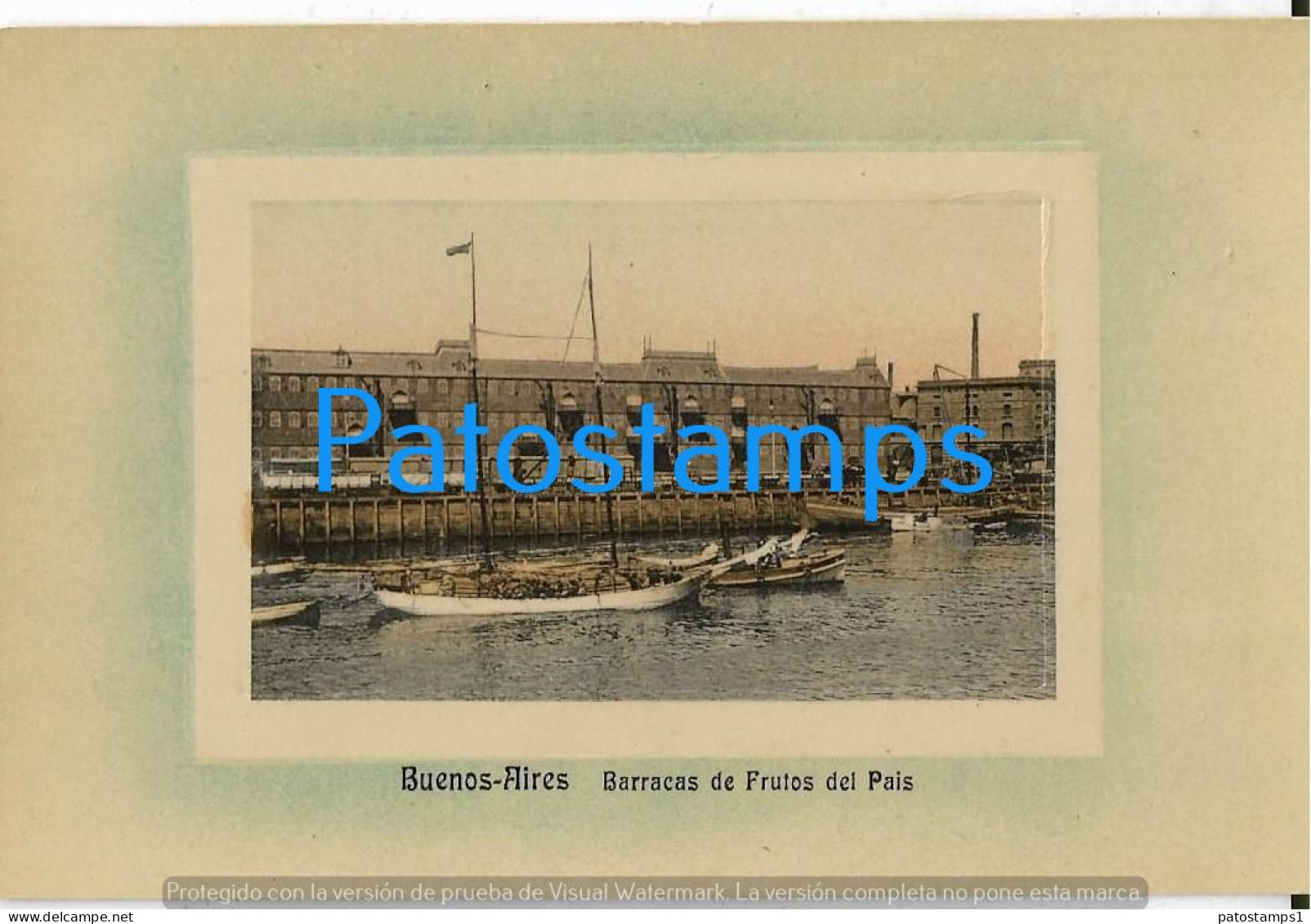 223013 ARGENTINA BUENOS AIRES AVELLANEDA BARRACAS DE FRUTOS & BOAT POSTAL POSTCARD - Argentine