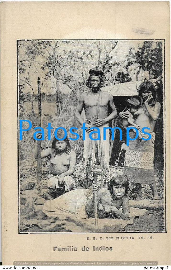 223017 ARGENTINA COSTUMES NATIVE FAMILIA DE INDIOS POSTAL POSTCARD - Argentine