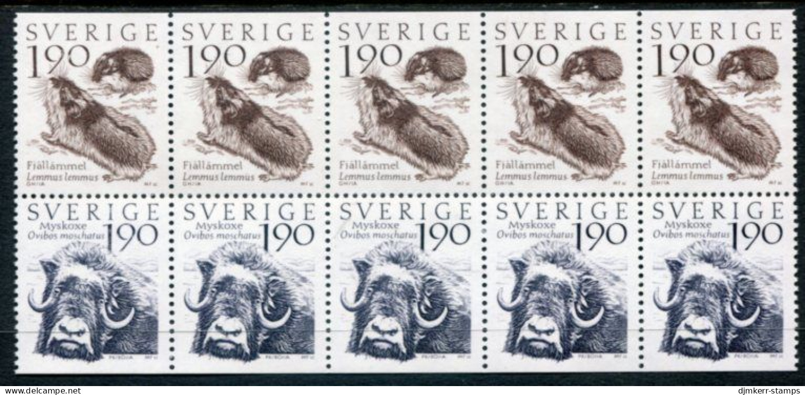 SWEDEN 1984 Mountain  Fauna 1.90 Kr. Booklet Pane MNH / **.  Michel 1272-73 - Ungebraucht