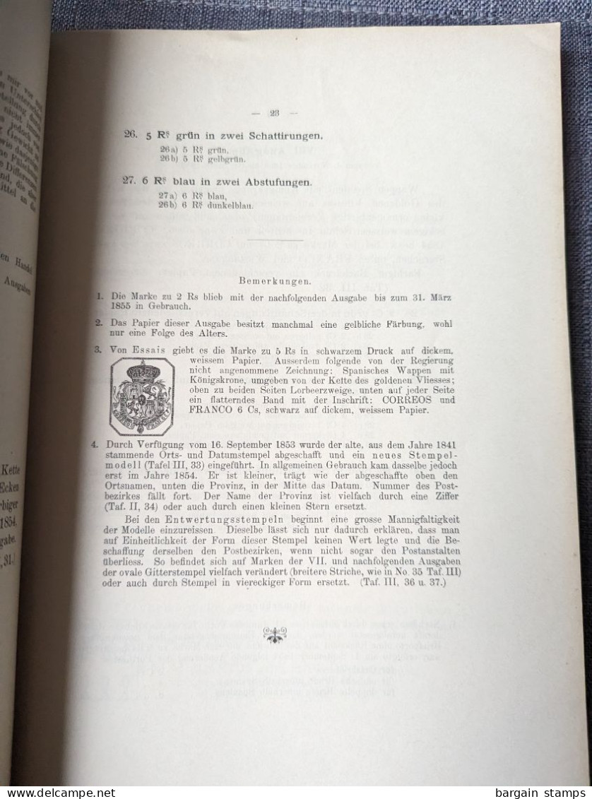 Der Postwertzeichen Spaniens Und Seiner Kolonien - Rudolf Friederich - Berlin -	1894 - Handboeken