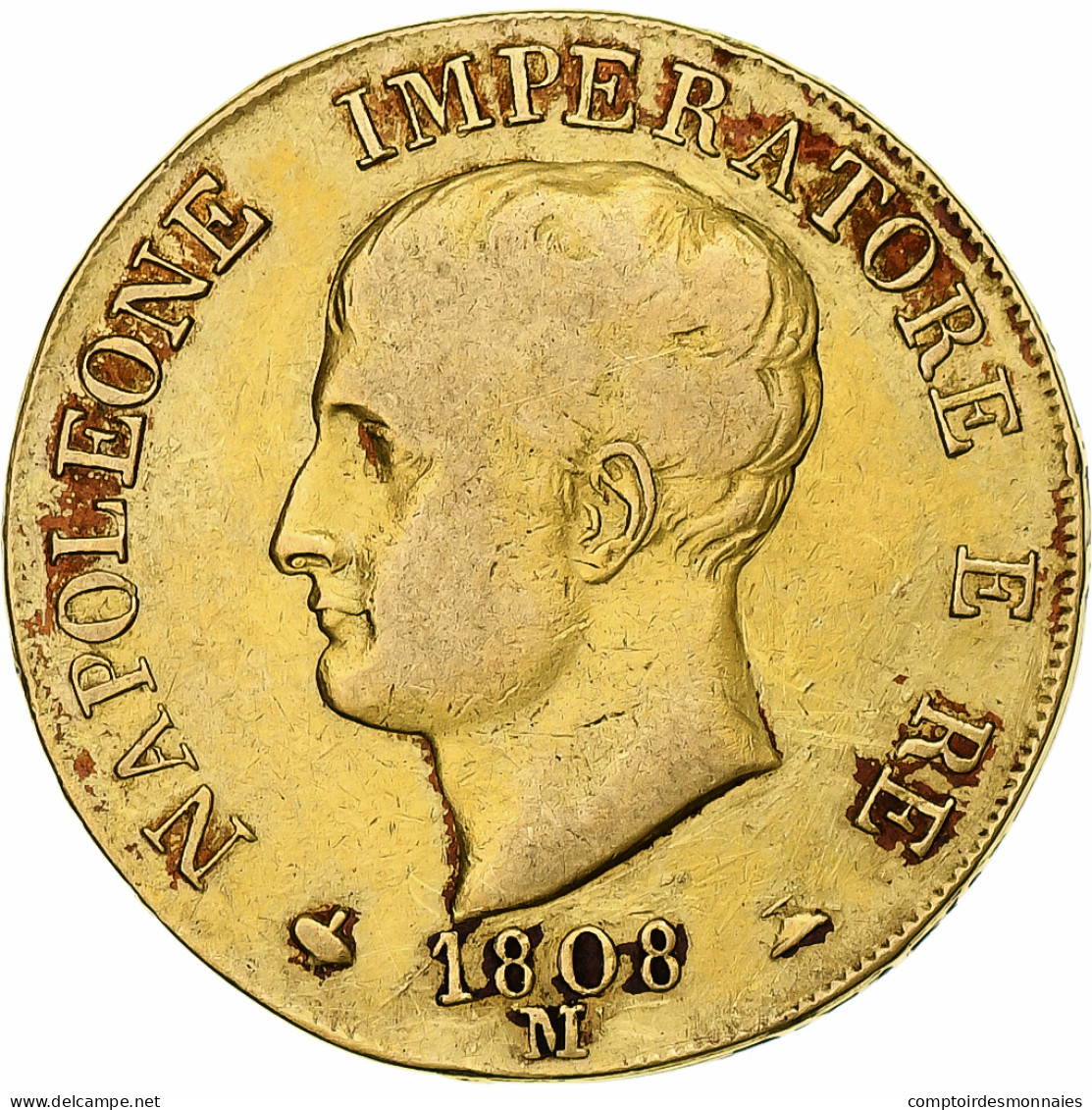 Monnaie, États Italiens, KINGDOM OF NAPOLEON, Napoleon I, 40 Lire, 1808, Milan - Napoléonniennes