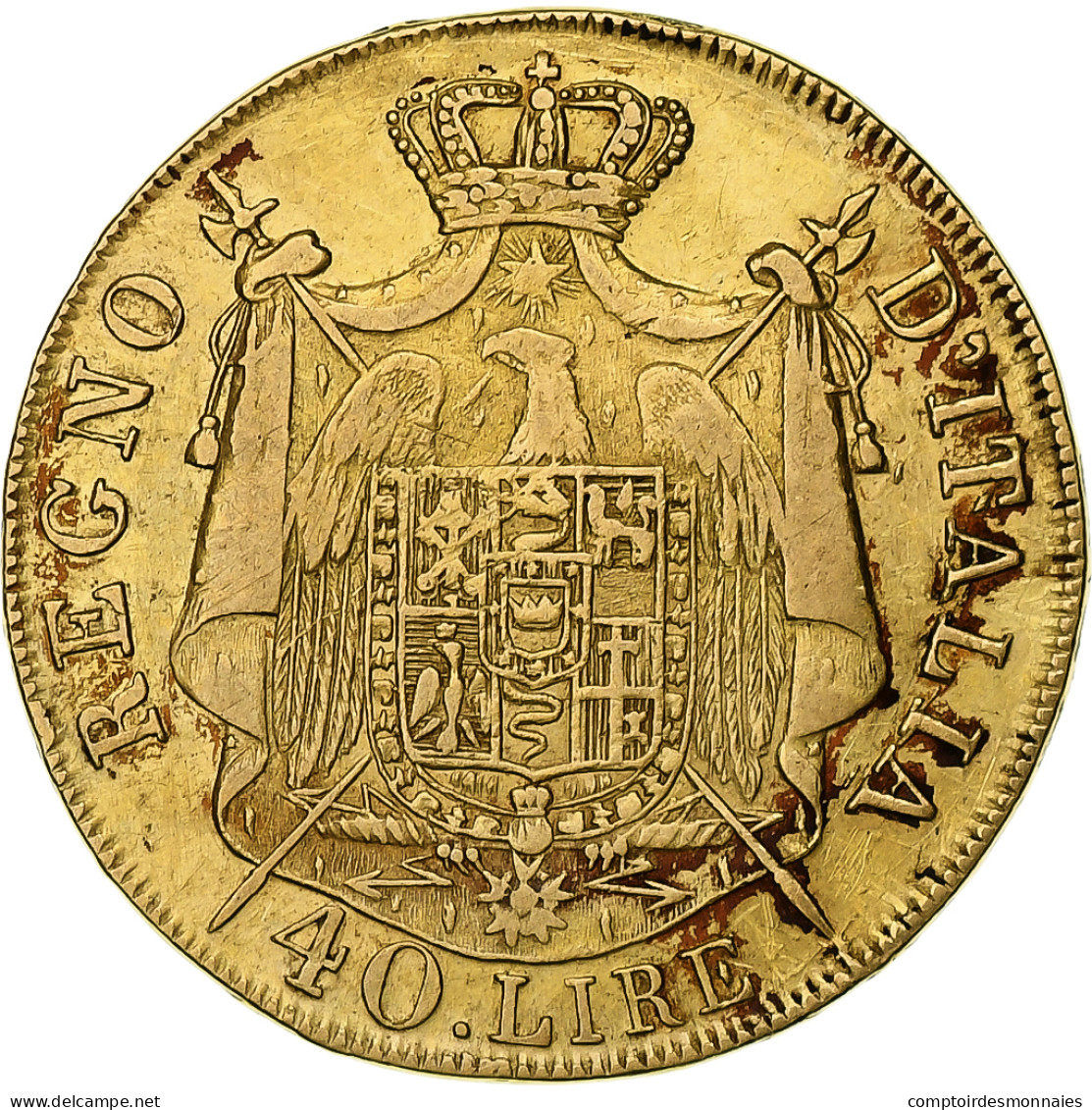 Monnaie, États Italiens, KINGDOM OF NAPOLEON, Napoleon I, 40 Lire, 1808, Milan - Napoleonische