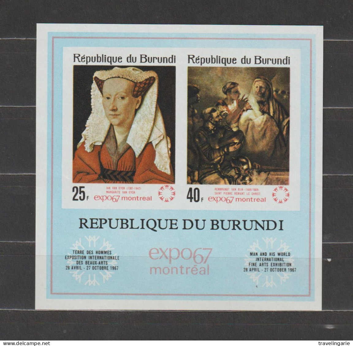 Burundi 1967 Exhibition Of Paintings Montreal   S/S Imperforate/ND MNH/** - Nuevos