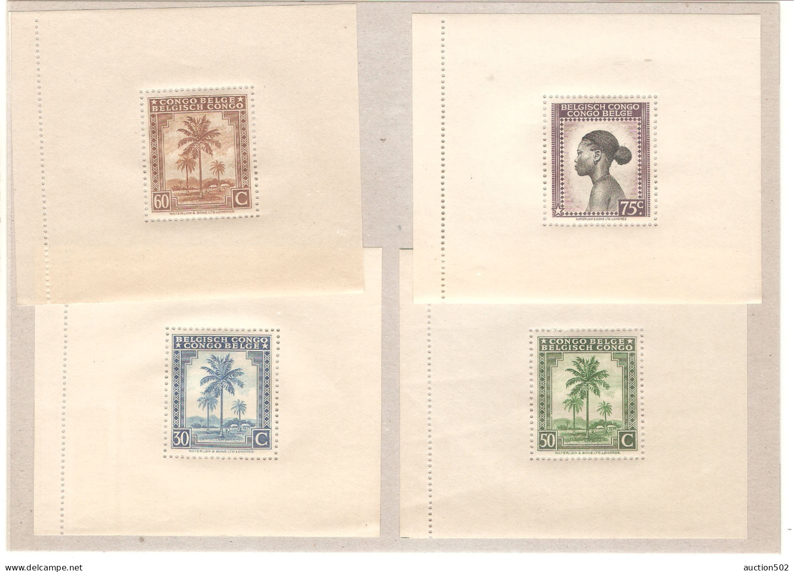 Belgisch Congo Belge + Ruanda Urundi Tirage Spécial Blocs Messages-Blokken-Messages ** Ruanda 1F75 Croix De Repère - Unused Stamps