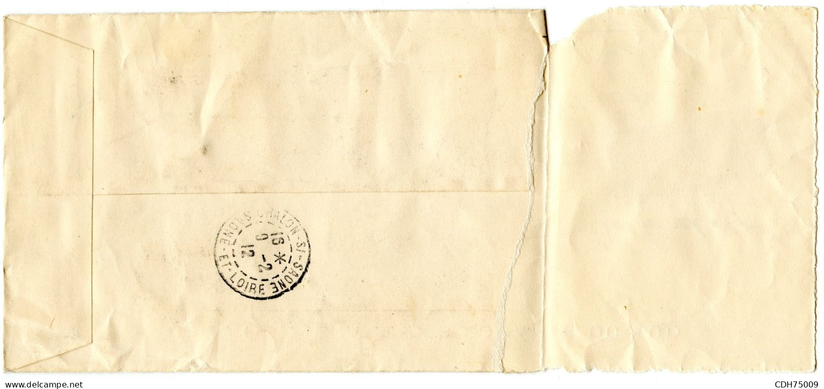 IRAN - LETTRE RECOMMANDEE (VERSO PARTIEL) DE BUSHIRE POUR LA FRANCE, 1912 - Iran