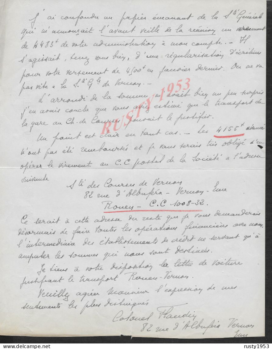 EQUITATION HIPPIMES LETTRE ILLUSTRÉE HIPPIQUE SOCIETE COURSE DE CHEVAUX DE VERNON 1930   : - Equitation