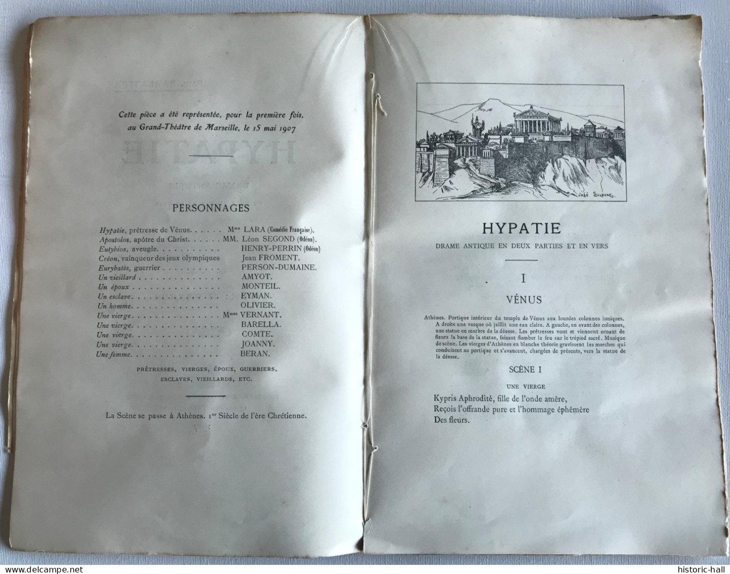 HYPATIE - Drame Antique - 1907 - Paul BARLATIER - Französische Autoren