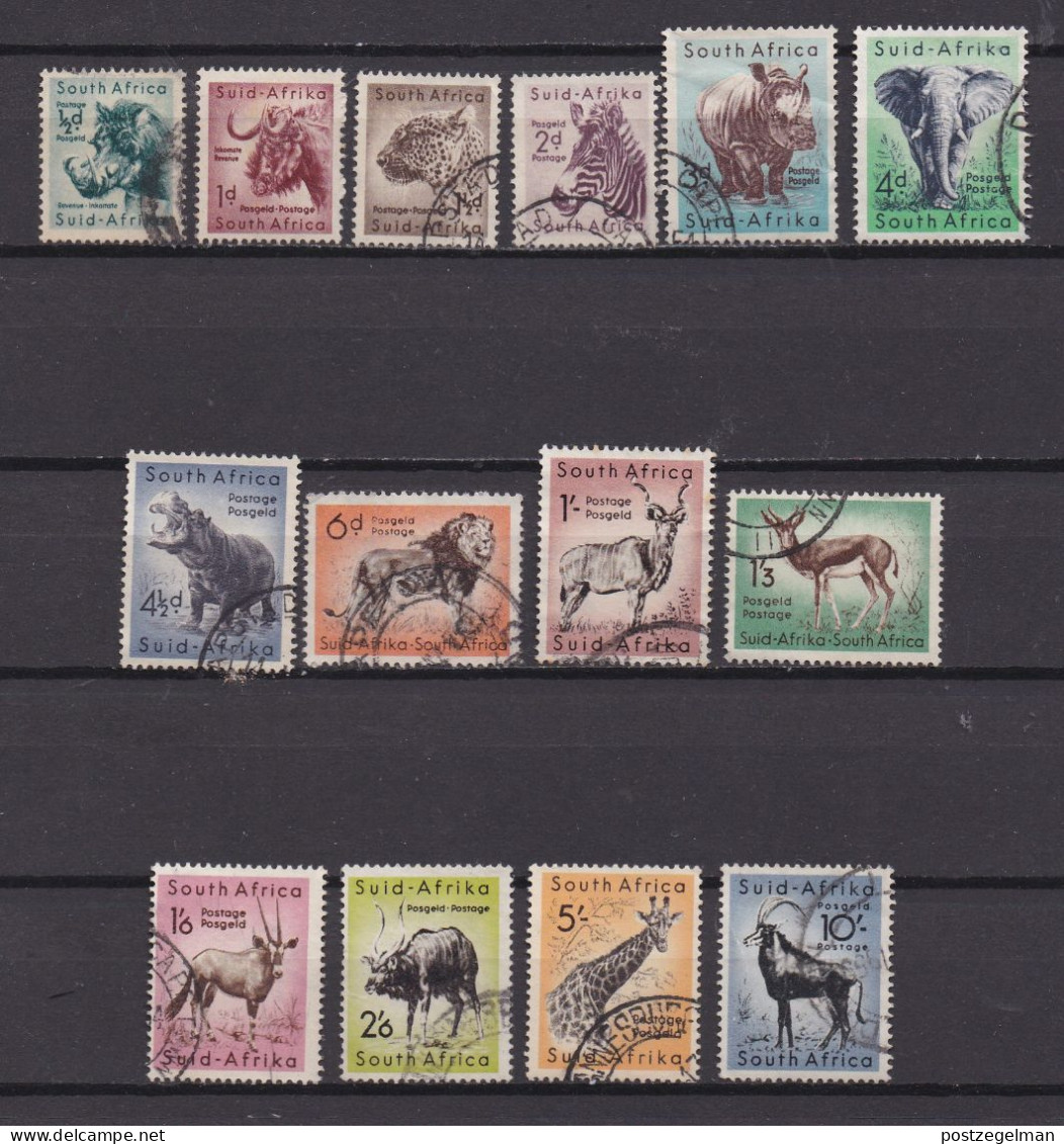 SOUTH AFRICA UNION,1954 , Used Stamp(s), Definitives Wildlife, M150-163 , Scan 12336, - Usados