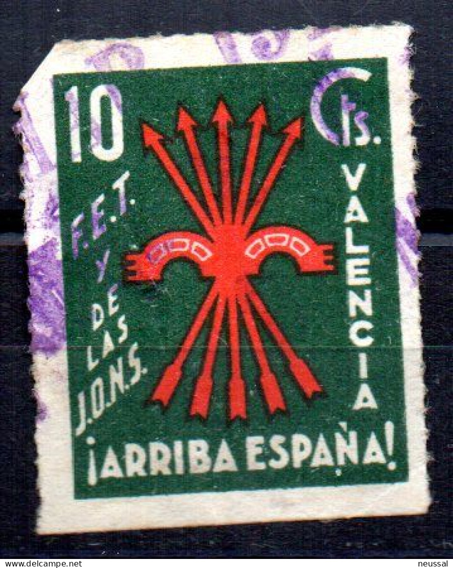 Viñeta De Valencia Arriba España - Spanish Civil War Labels