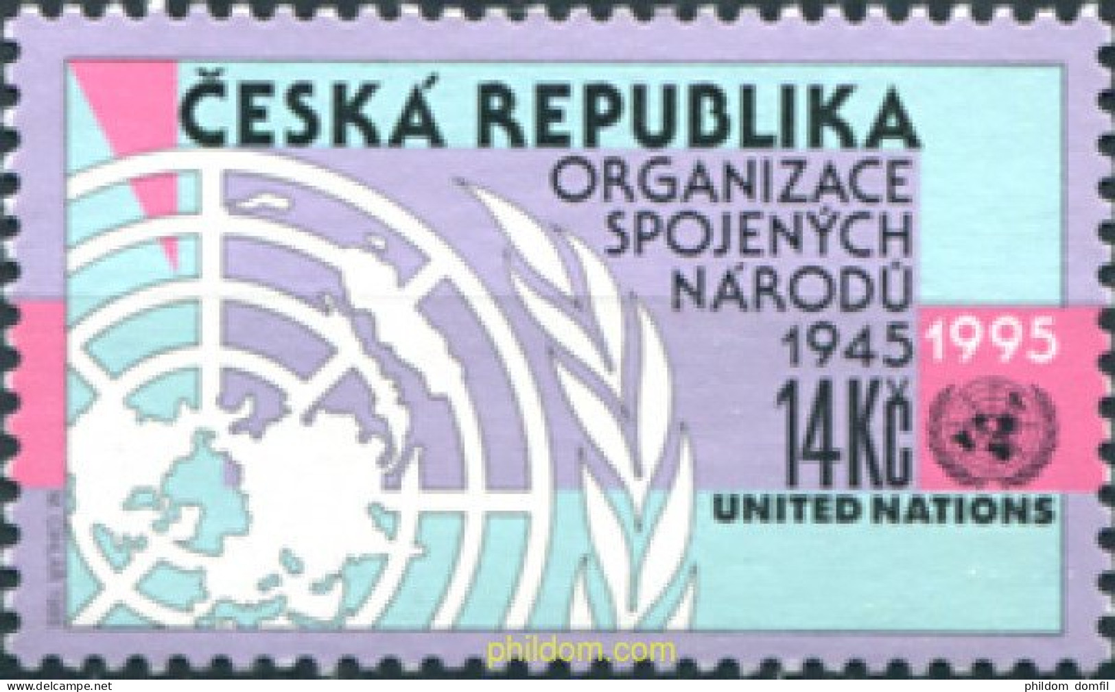 156943 MNH CHEQUIA 1995 50 ANIVERSARIO DE LA ONU - Ongebruikt