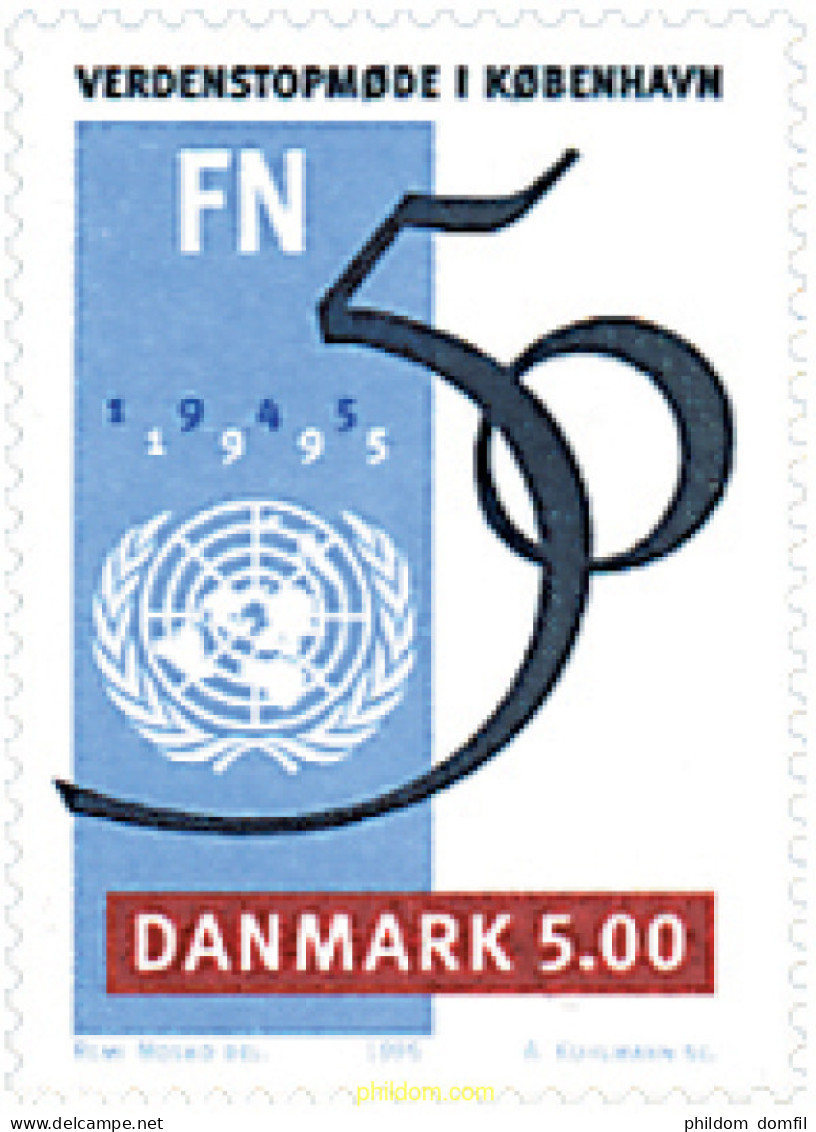 96464 MNH DINAMARCA 1995 50 ANIVERSARIO DE LA ONU - Neufs