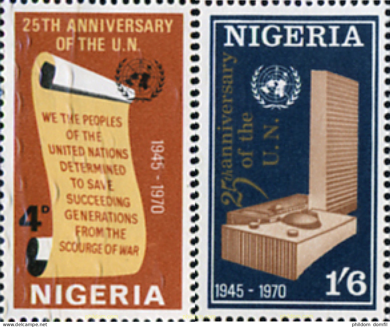 348049 MNH NIGERIA 1970 25 ANIVERSARIO DE LAS NACIONES UNIDAS - Nigeria (1961-...)