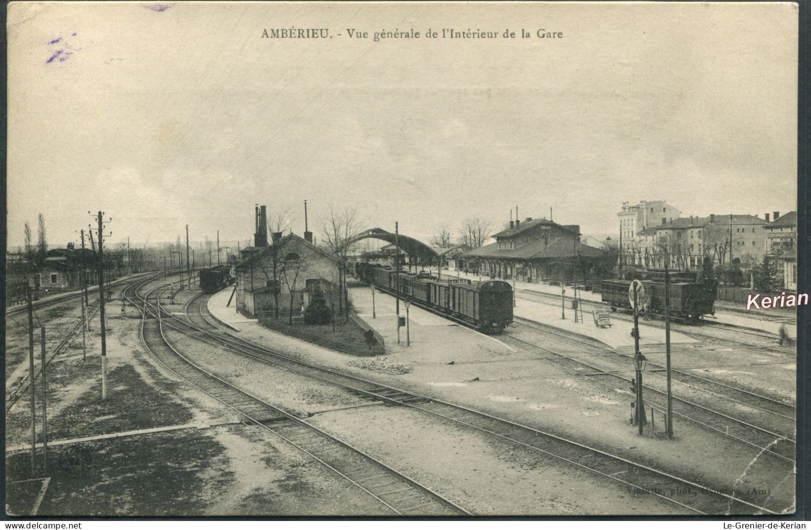 01) Ambérieu - Vue Générale De L'Intérieur De La Gare - Vialatte Phot. - Voir 2 Scans Larges & Descriptif - Opere D'Arte