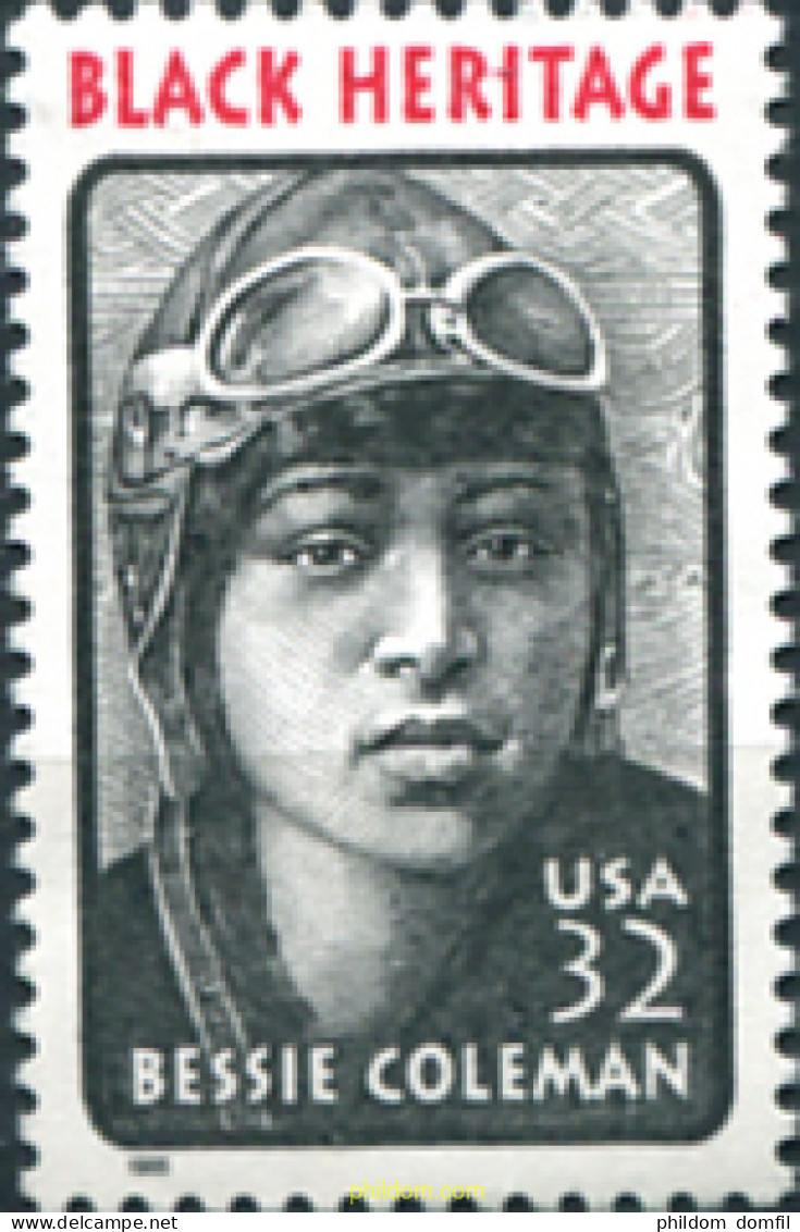 86888 MNH ESTADOS UNIDOS 1995 PIONEROS DE LA AVIACION.Bessie Coleman - Unused Stamps