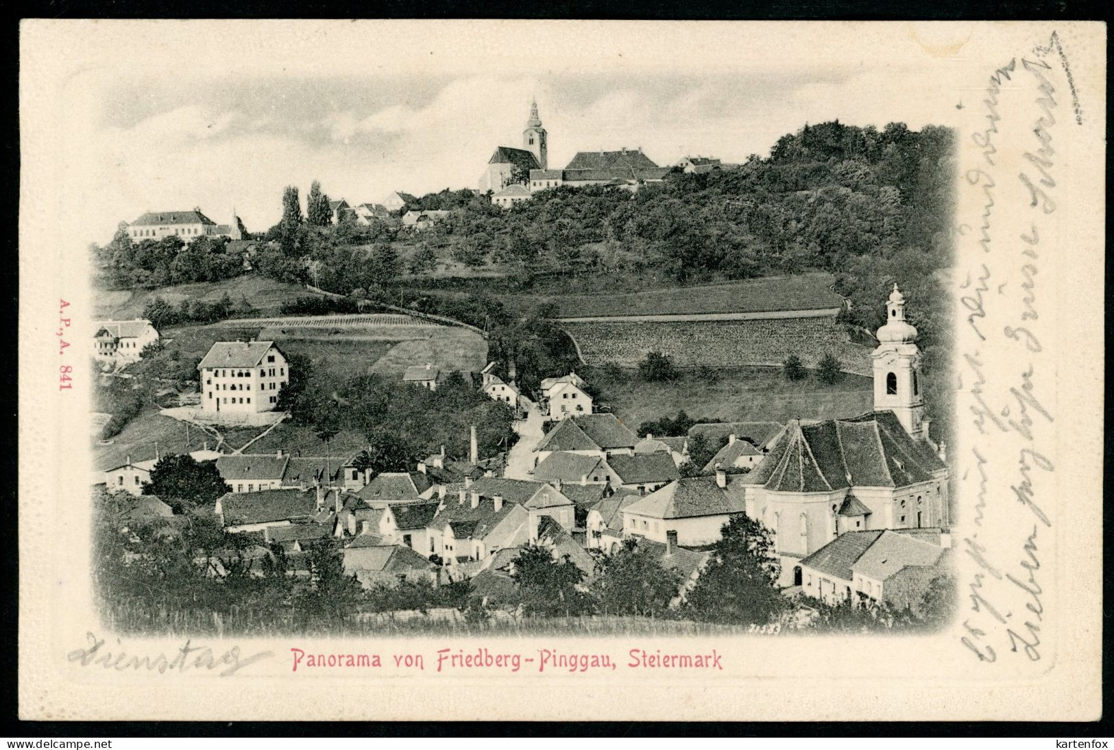 AK Friedberg-Pinggau,31.8.1904,Hartberg-Fürstenfeld, Passepartout - Friedberg