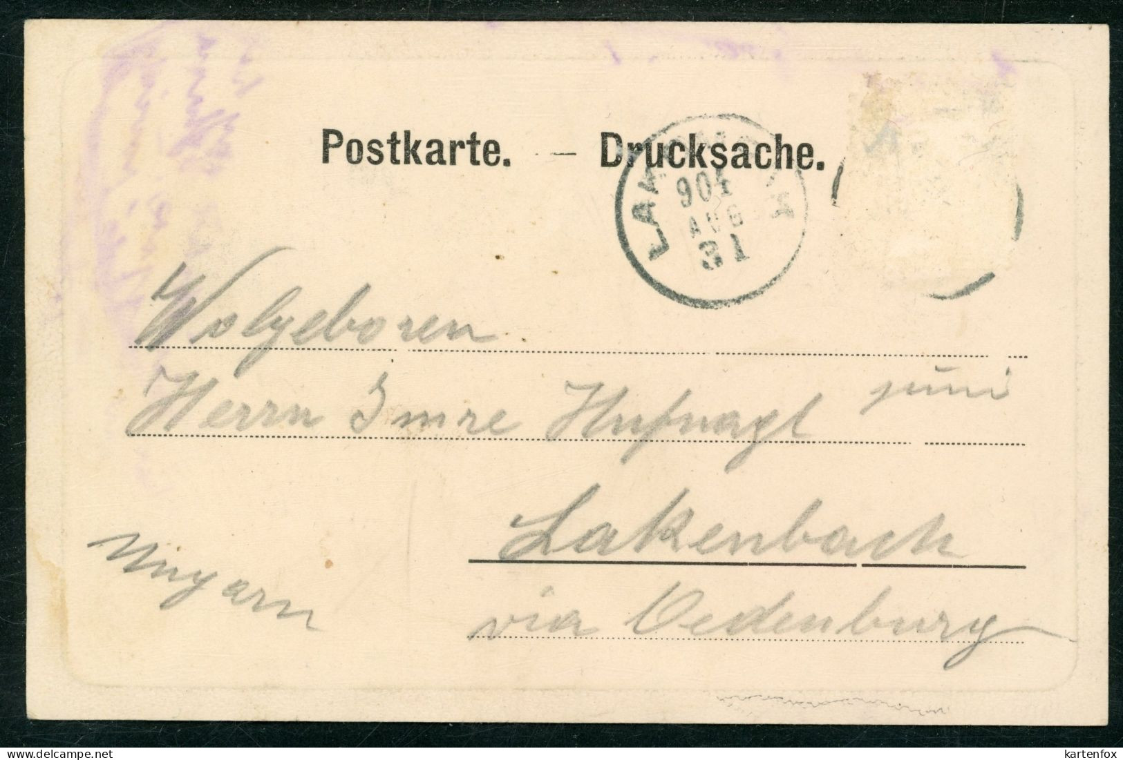 AK Friedberg-Pinggau,31.8.1904,Hartberg-Fürstenfeld, Passepartout - Friedberg