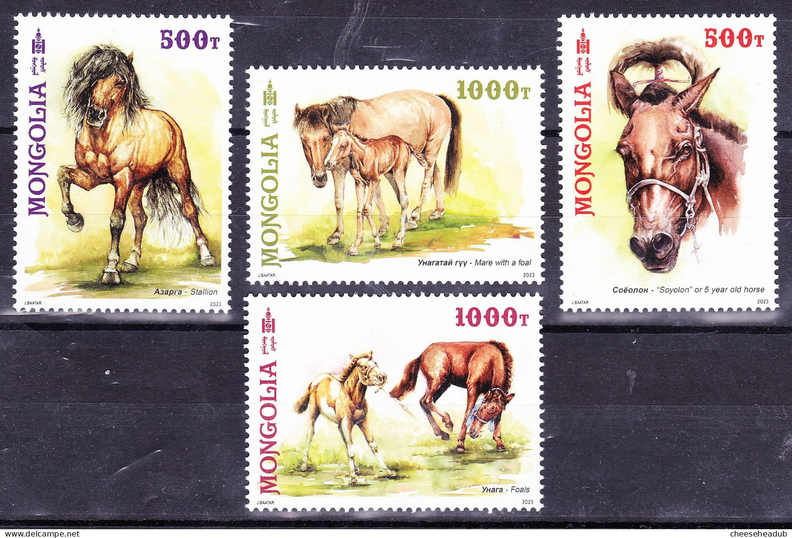 Mongolia 2023 Horses Set Of 4 + Souvenir Sheet MNH - Mongolie