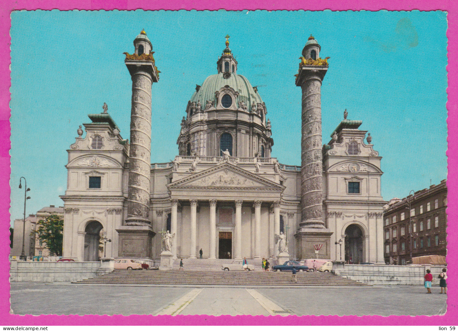 293476 / Austria - Wien - Karlskirche St. Charles's Church PC USED 1964 - 30g+1.50S Congress Graphical Printing Press - Iglesias