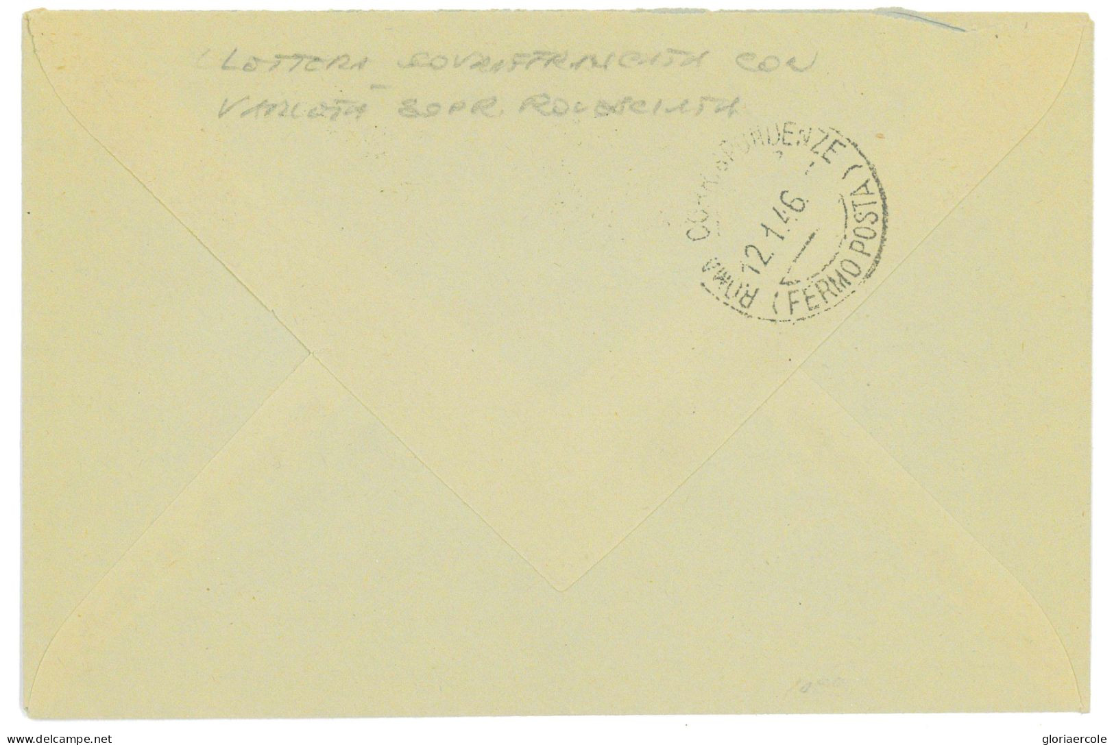 P2645 - ITALIA AMGVG , LETTERA SOVRAFFRANCATA CON IL RARO SASS. 11 D SU BUSTA 10.1.1946 - Poststempel