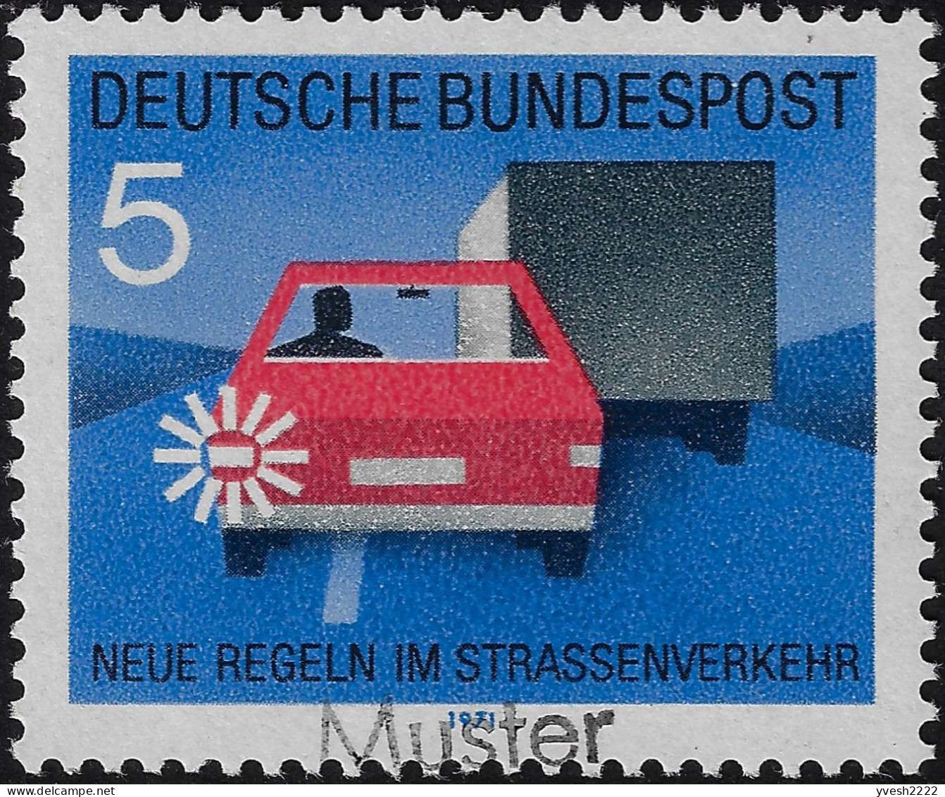 Allemagne 1971 Y&T 534 à 537 MÜSTER. Sécurité Routière, Nouvelle Réglementation. Dépassement, Priorité Au Piéton - Ongevallen & Veiligheid Op De Weg