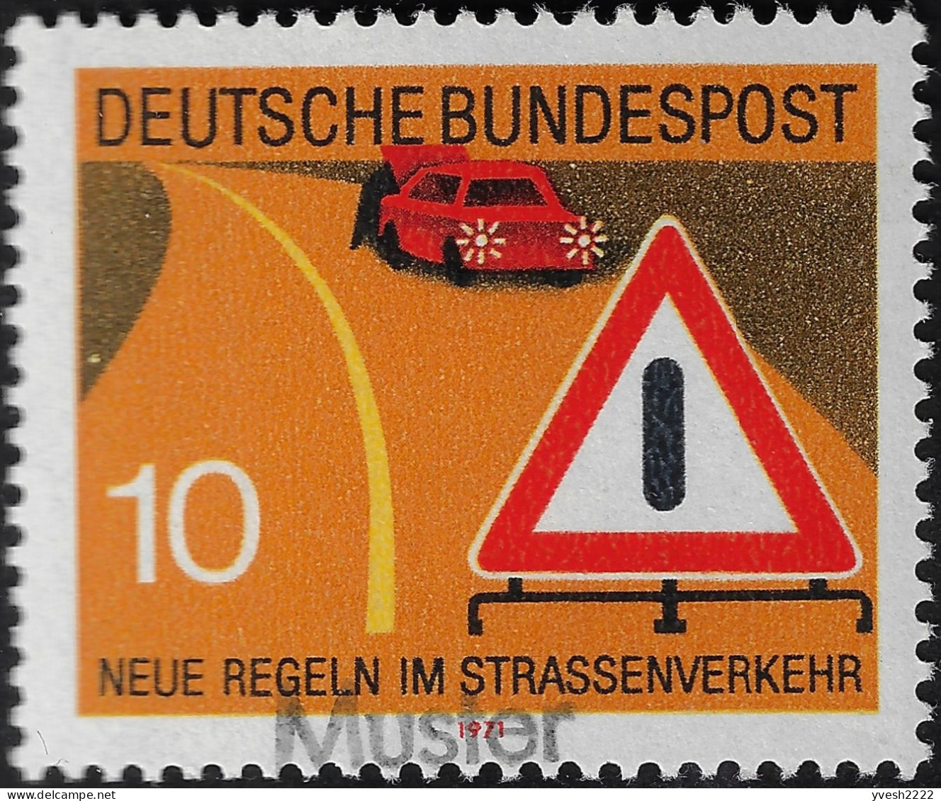 Allemagne 1971 Y&T 534 à 537 MÜSTER. Sécurité Routière, Nouvelle Réglementation. Dépassement, Priorité Au Piéton - Accidents & Road Safety
