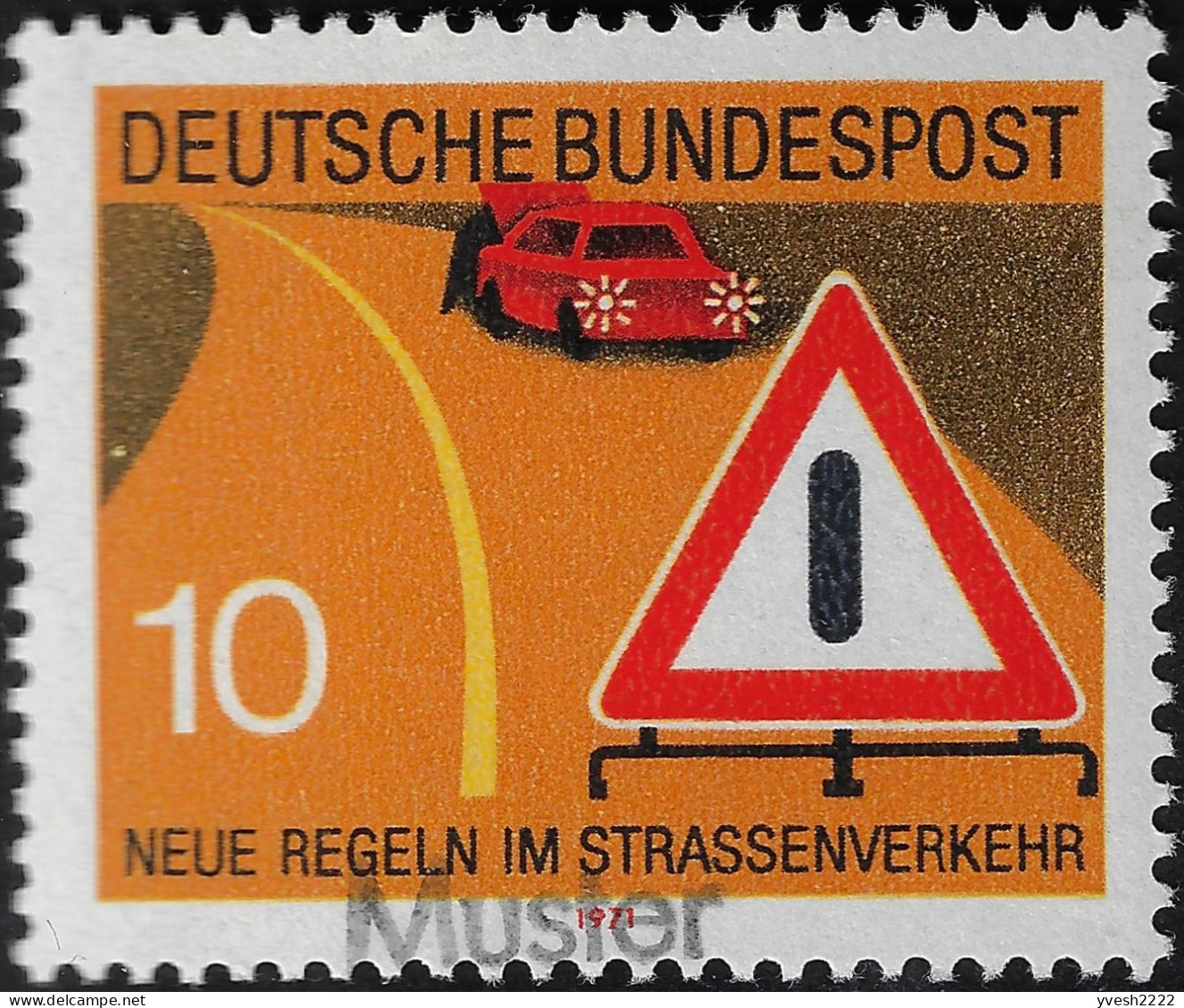 Allemagne 1971 Y&T 534 à 537 MÜSTER. Sécurité Routière, Nouvelle Réglementation. Dépassement, Priorité Au Piéton - Accidentes Y Seguridad Vial