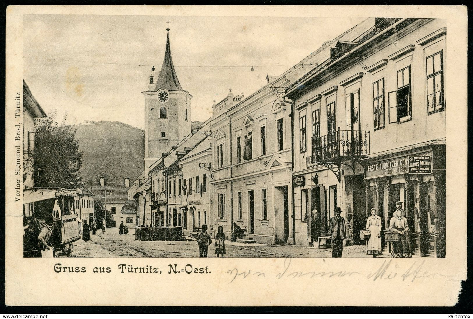 AK Türnitz,1902,Hauptplatz Mit Geschäften(Julius Meinl),Lilienfeld, Sigmund Brod - Lilienfeld