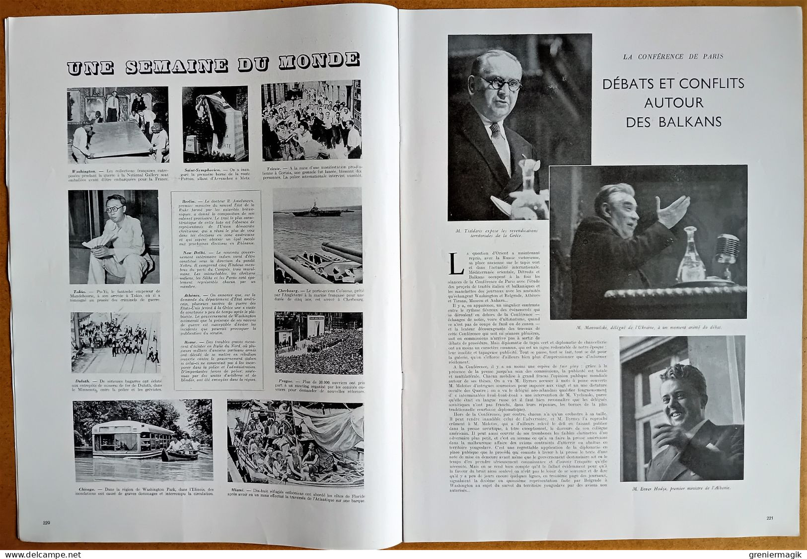 France Illustration N°49 07/09/1946 Portugal/D. Eisenhower/Emeutes De Calcutta/De Gaulle à L'Ile De Sein/Fêtes De Brest - Informaciones Generales