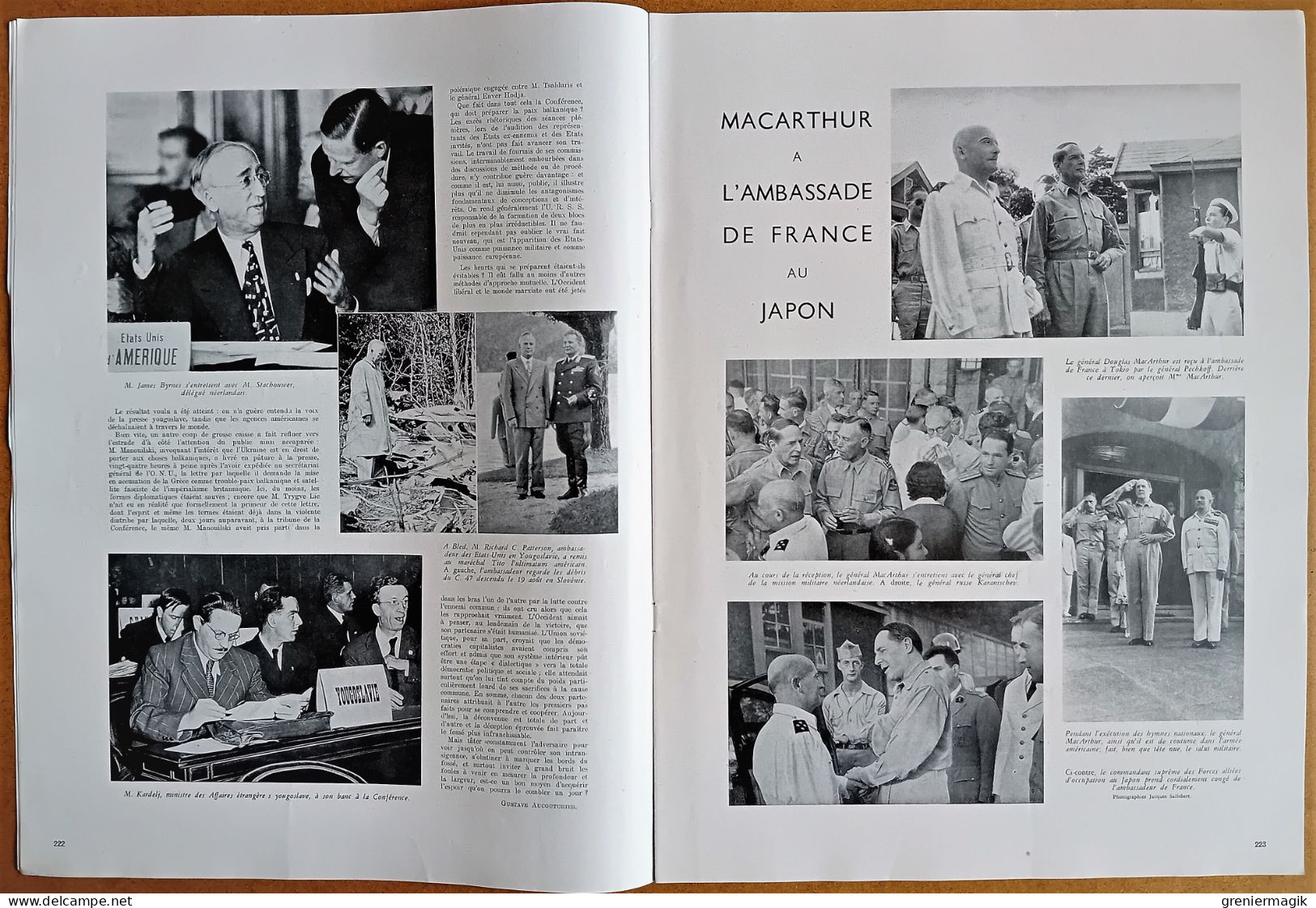 France Illustration N°49 07/09/1946 Portugal/D. Eisenhower/Emeutes De Calcutta/De Gaulle à L'Ile De Sein/Fêtes De Brest - Informations Générales