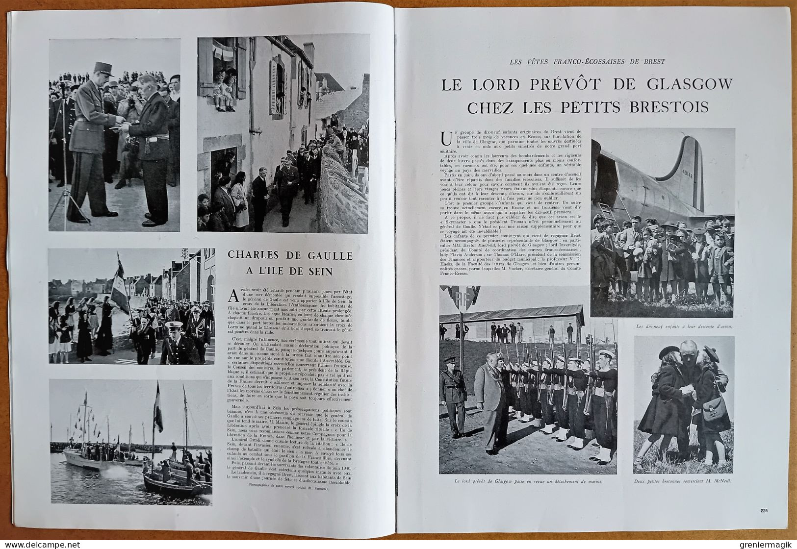 France Illustration N°49 07/09/1946 Portugal/D. Eisenhower/Emeutes De Calcutta/De Gaulle à L'Ile De Sein/Fêtes De Brest - Informations Générales