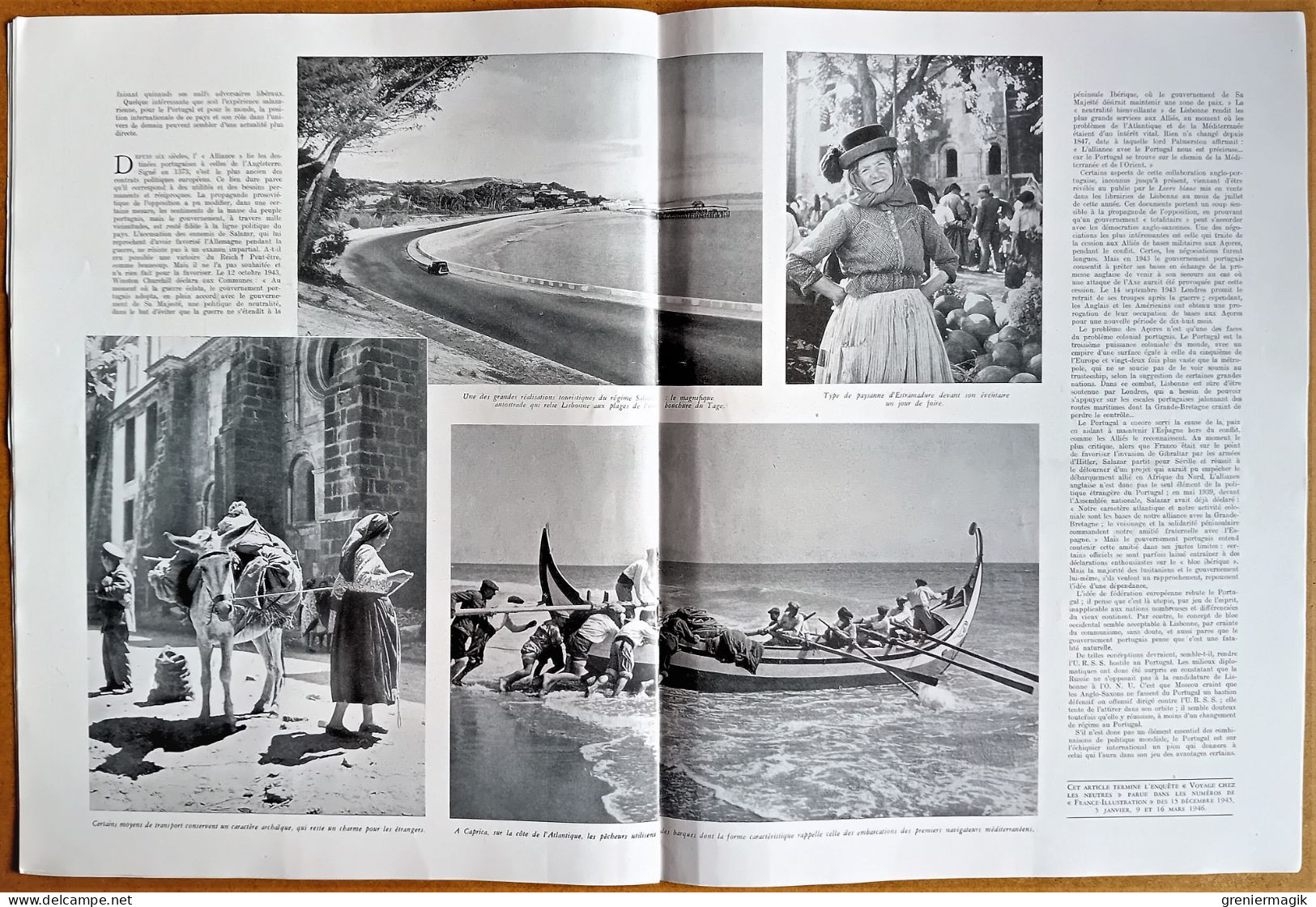 France Illustration N°49 07/09/1946 Portugal/D. Eisenhower/Emeutes de Calcutta/De Gaulle à l'Ile de Sein/Fêtes de Brest