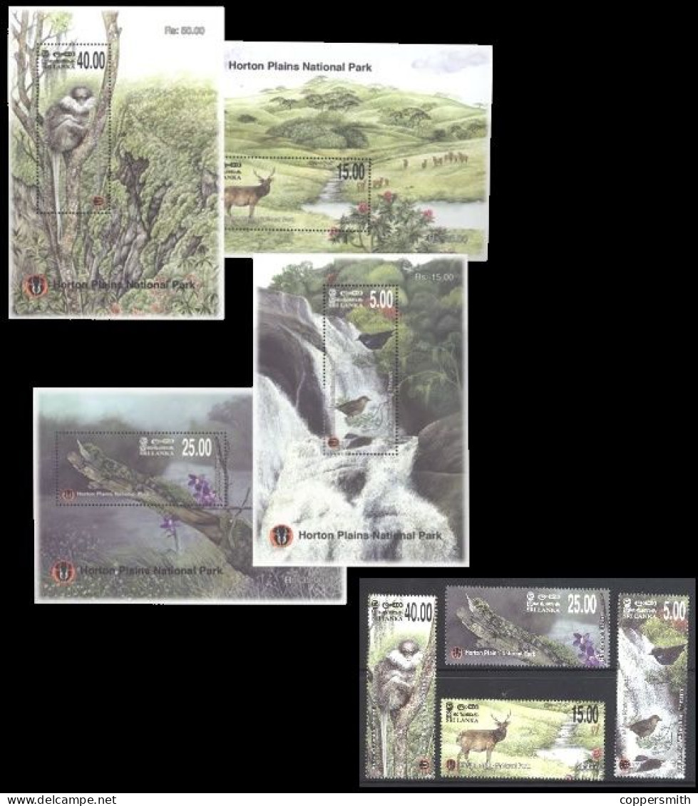 (0878-82) Sri Lanka  2010 / Horton Lains National Parks / Fauna / Animals / Tiere ** / Mnh Michel 1800-03 + BL 116-119 - Sri Lanka (Ceylan) (1948-...)