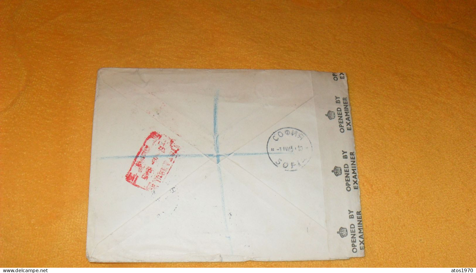 ENVELOPPE ANCIENNE DE 1945../ GEORGES T. PETROFF & CIE IMPORTATION...VARNA BULGARIE OPENED BY EXA..CACHETS + TIMBRES X3 - Brieven En Documenten