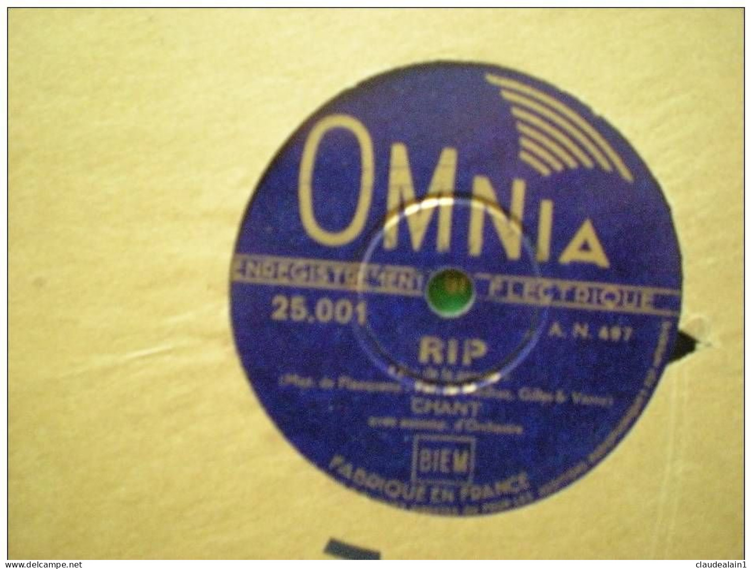 DISQUE OMNIA VINYLE 78T - CHANT AVEC ACCOMPAGNEMENT D'ORCHESTRE - LE COMTE DE LUXEMBOURG (BONHEUR N'EST CE PAS TOI)- RIP - 78 Rpm - Gramophone Records