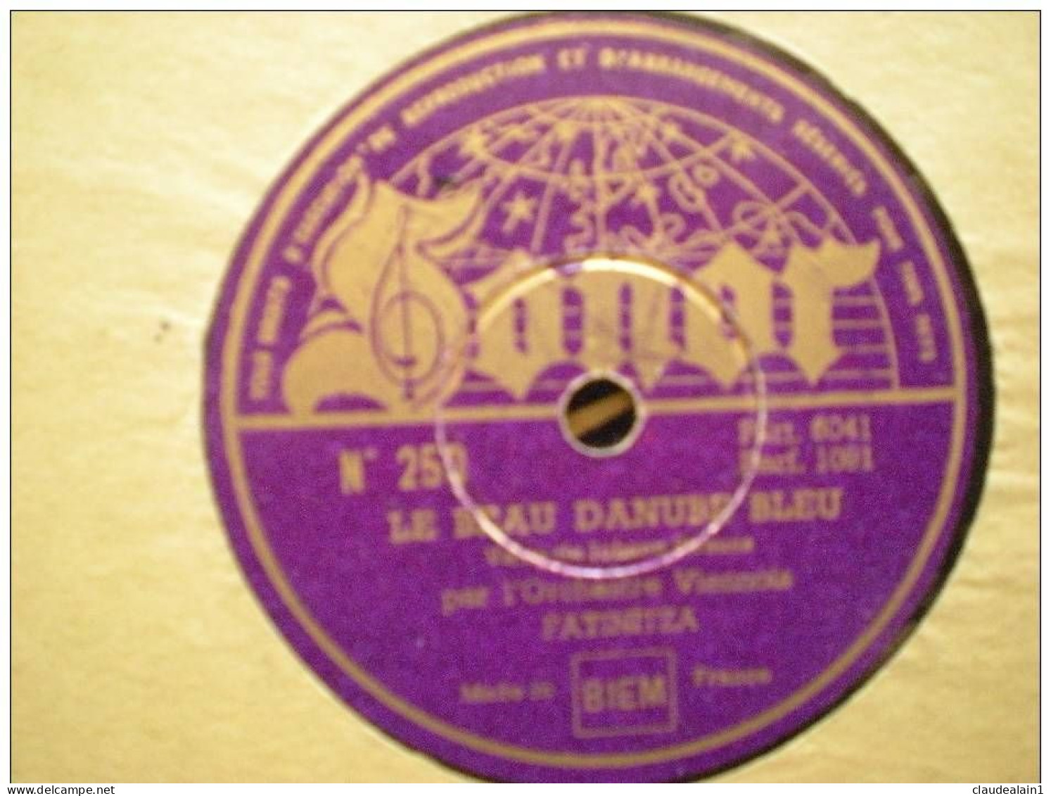 DISQUE SONOR VINYLE 78T - L'ORCHESTRE VIENNOIS FATINITZA - LE BEAU DANUBE BLEU - LES PATINEURS - 78 Rpm - Schellackplatten