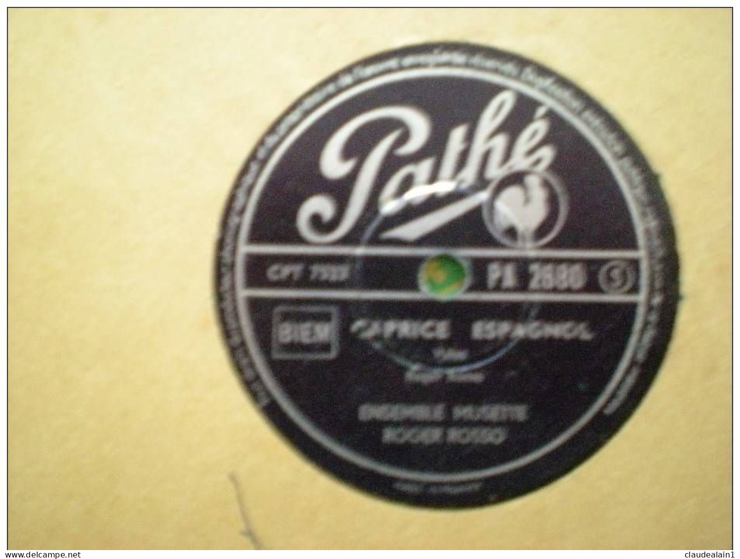 DISQUE PATHE VINYLE 78T - ROGER ROSSO ET SON ENSEMBLE MUSETTE - BELLES MADRILENES - CAPRICE ESPAGNOL - 78 Rpm - Gramophone Records