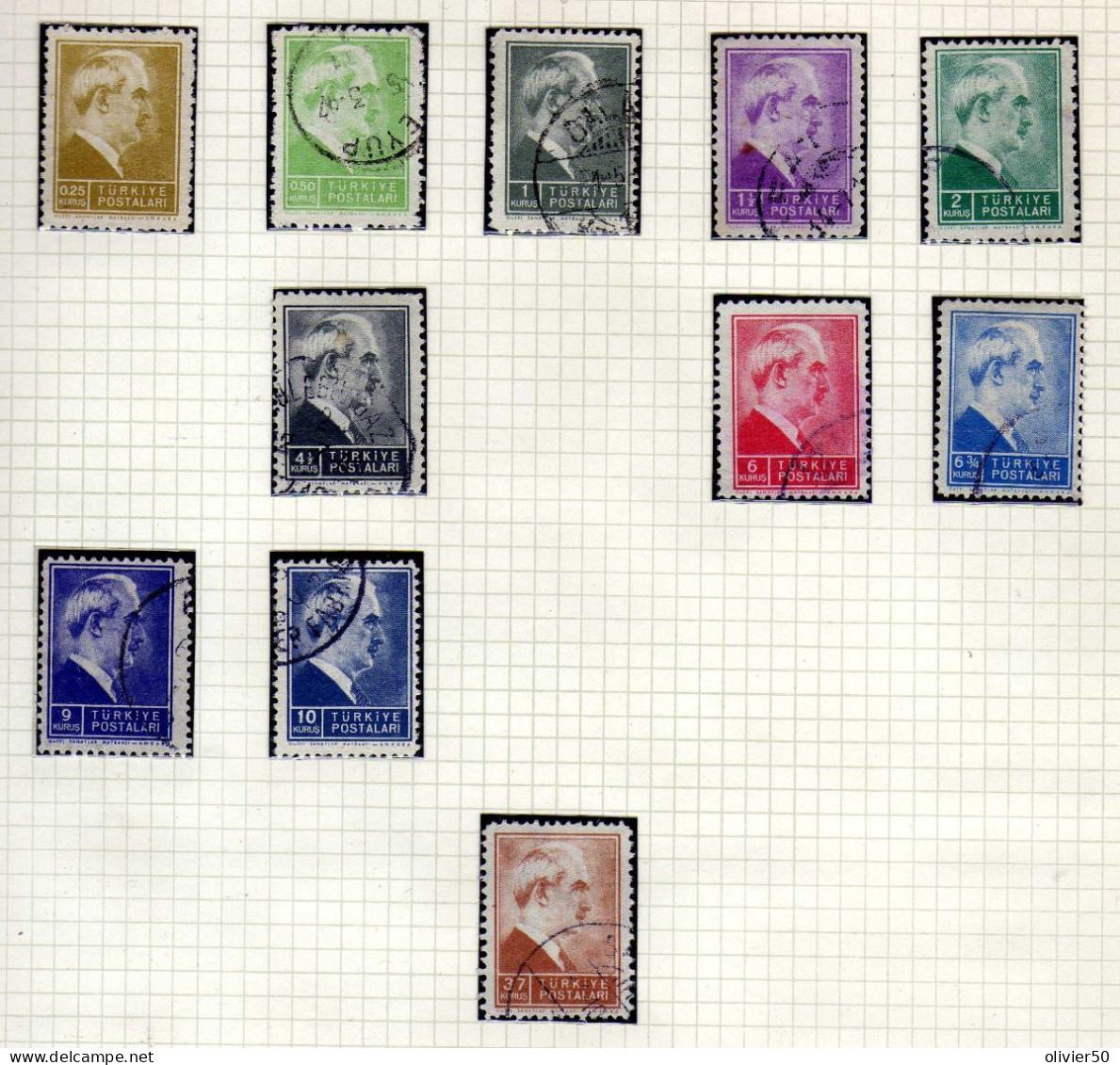 Turquie - 1943 - President Inönü - Obliteres - Used Stamps