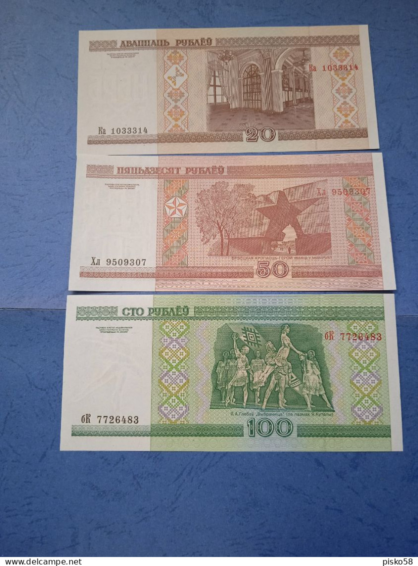 BIELORUSSIA-Lotto Di 3 Banconote UNC - Belarus
