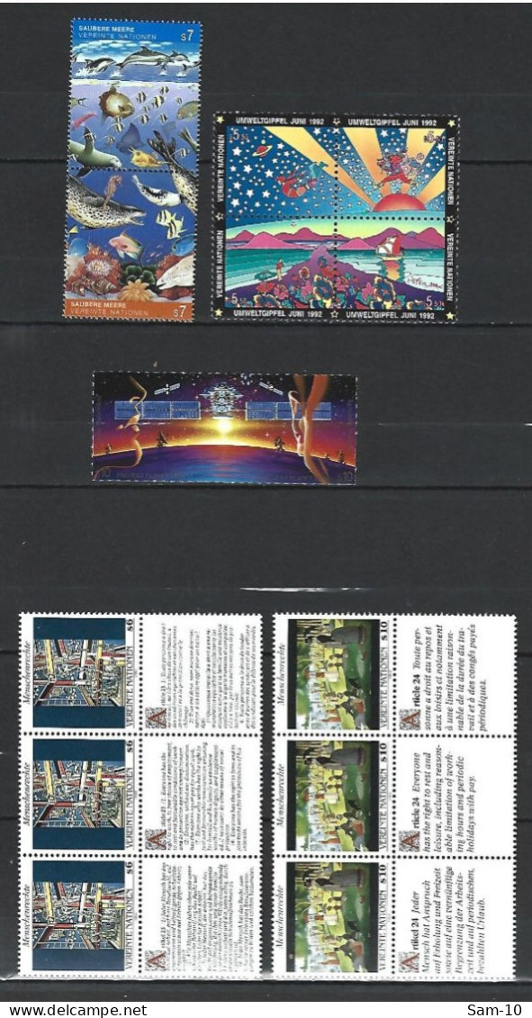 Année 1992  Nation Unies Vienne  Neuf ** N 139/146 + N 151/156 - Unused Stamps