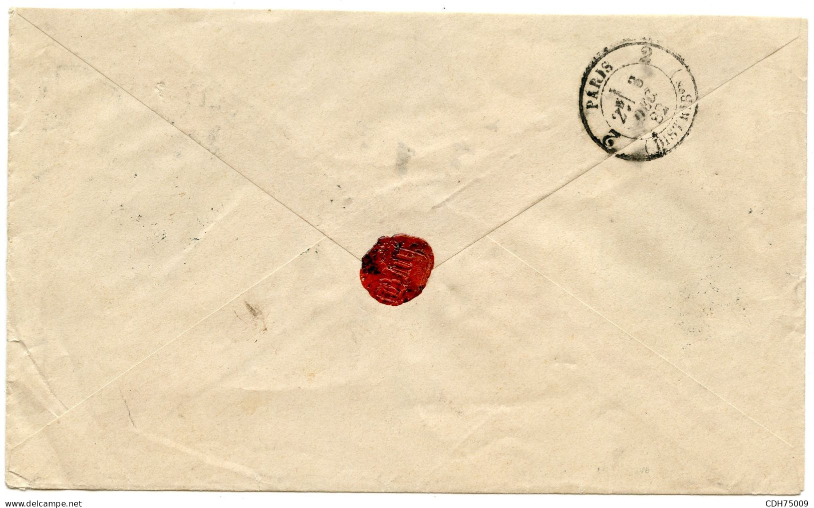 BELGIQUE - COB 30+31X2 SIMPLE CERCLE BRUXELLES SUR LETTRE RECOMMANDEE POUR PARIS, 1882 - 1869-1883 Leopold II