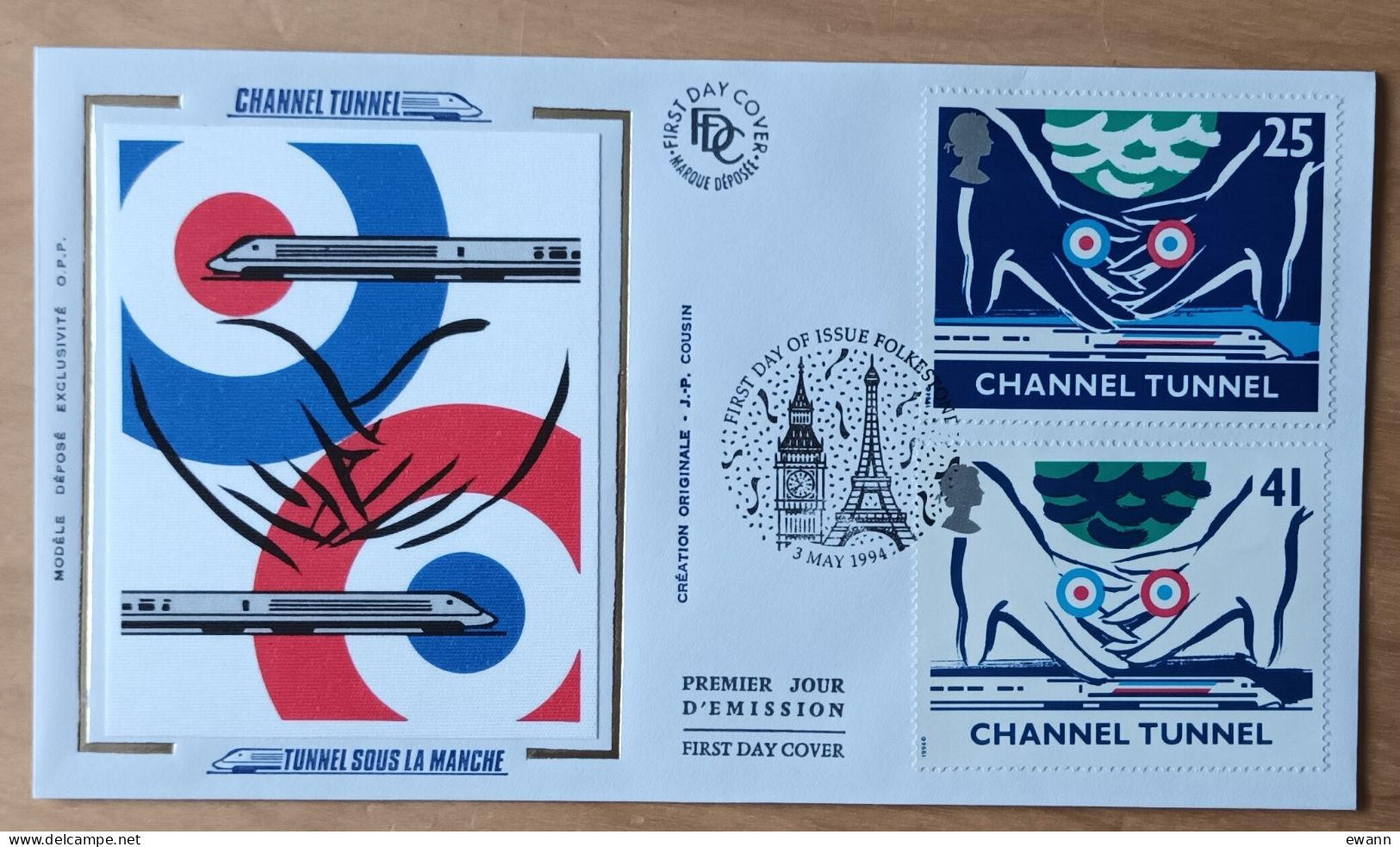 Grande Bretagne - FDC 1994 - YT N°1759, 1761 - TUNNEL SOUS LA MANCHE - 1991-2000 Em. Décimales