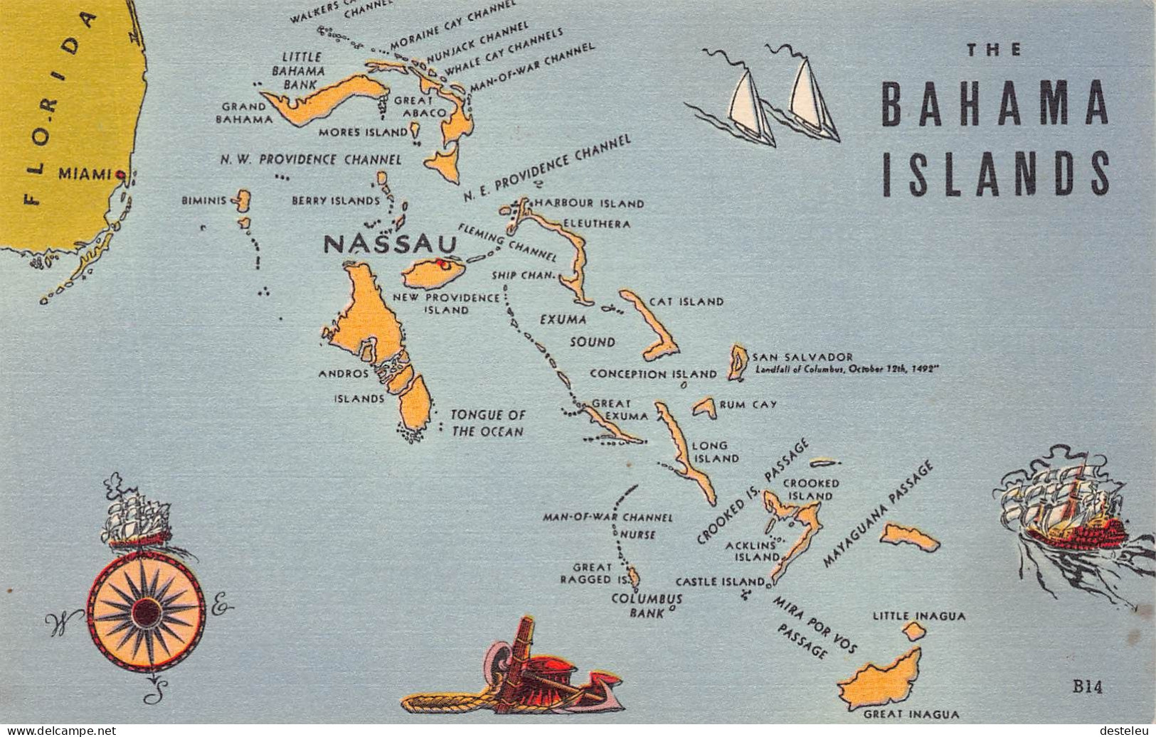 The Bahama Islands Map - Bahama's