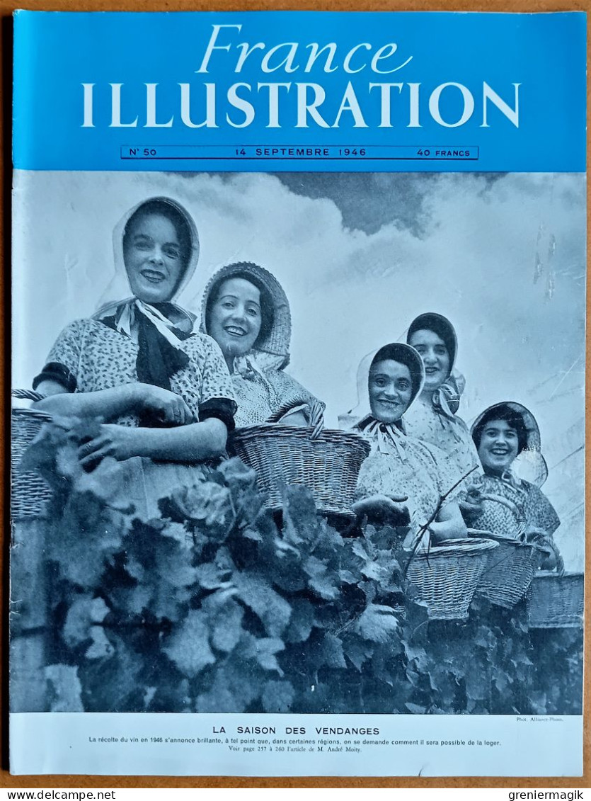 France Illustration N°50 14/09/1946 Herriot/Maroc/Le Vin/Le Plébiscite Grec/Cézanne En Provence/Biarritz/Victoria Regia - Testi Generali